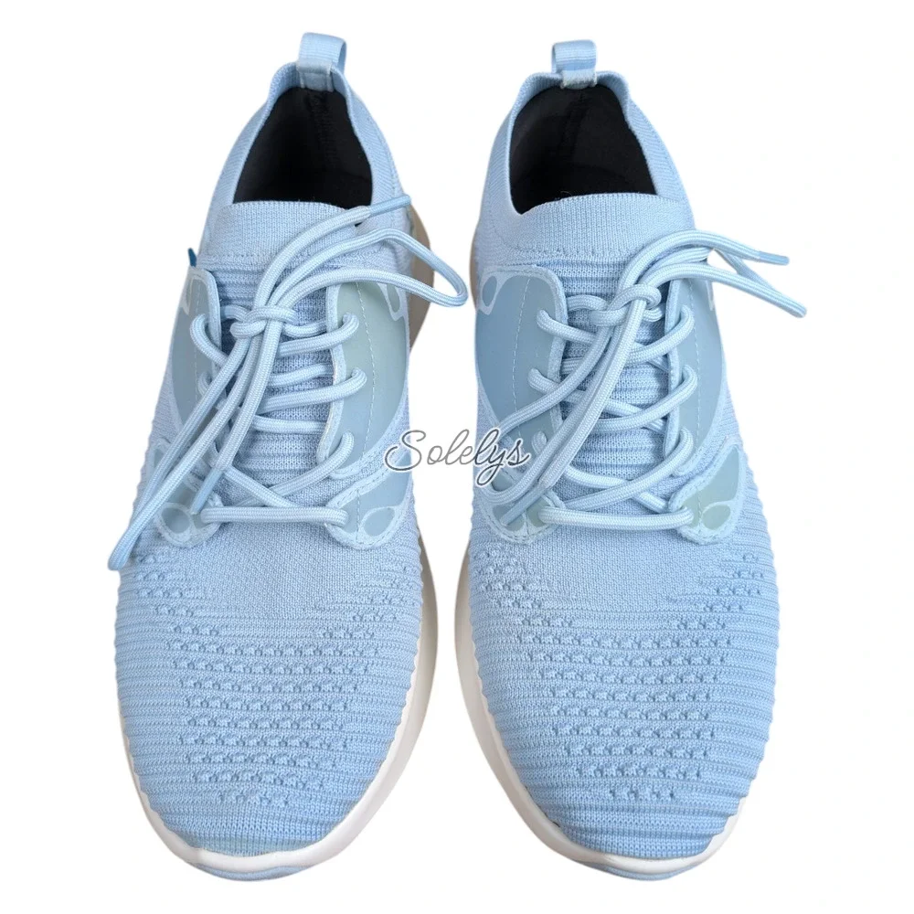 Vessi Everyday Move Womens 10 Sky Blue Waterproof Knit Dyma-Tex Lace Up Sneaker